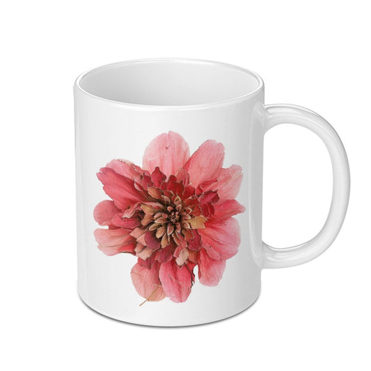 Red Dahlia Flower Mug, Floral Art Coffee Mug, Botanical Print Gift, Unique Design Mug, Elegant Drinkware, Flower Lover Present - Tawshia