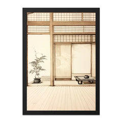 Japanese Interior Wall Art, Asian Room Print, Serene Living Space Decor, Minimalist Design, Tranquil Home, Sliding Door Art - Tawshia