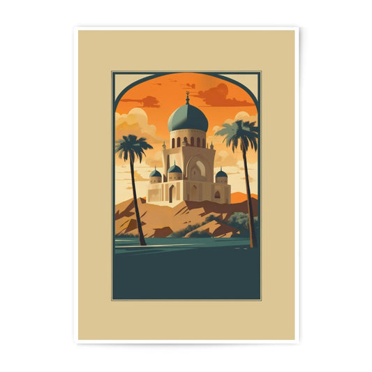 Mosque Photographic Print, Desert Art Print, Islamic Architecture Art, Middle East Decor, Mosque Art, Wall Decor, Palm Trees Fine Art - Tawshia