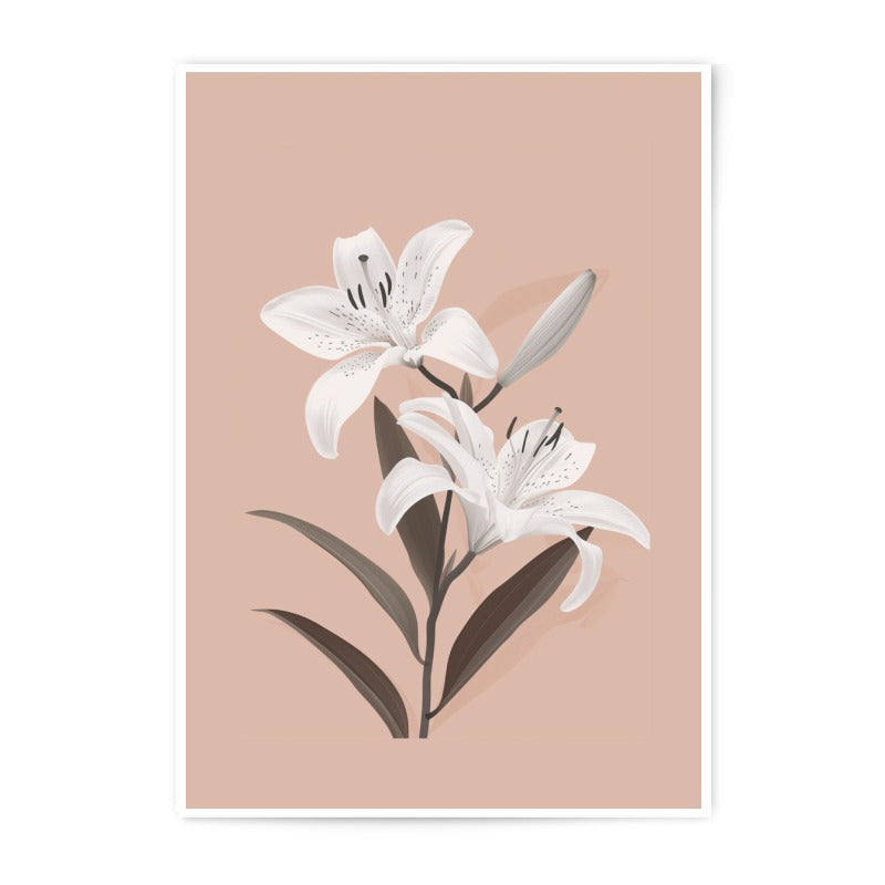Lily Flower Photographic Print, Floral Wall Art, Botanical Art Print, Flower Photography, Home Decor, Elegant Art, Living Room Decor - Tawshia