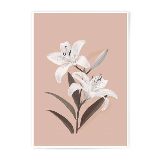 Lily Flower Photographic Print, Floral Wall Art, Botanical Art Print, Flower Photography, Home Decor, Elegant Art, Living Room Decor - Tawshia