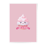 Cupcake Photographic Print, Kawaii Art Print, Cute Food Art, Pink Wall Art, Dessert Decor, Kitchen Art, Sweet Treat Print - Tawshia