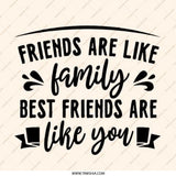 Friends Like Family Pinback Button, Best Friend Gift, Friendship Quote Button, Cute Saying Button, Appreciation Present, Friend Love - Tawshia