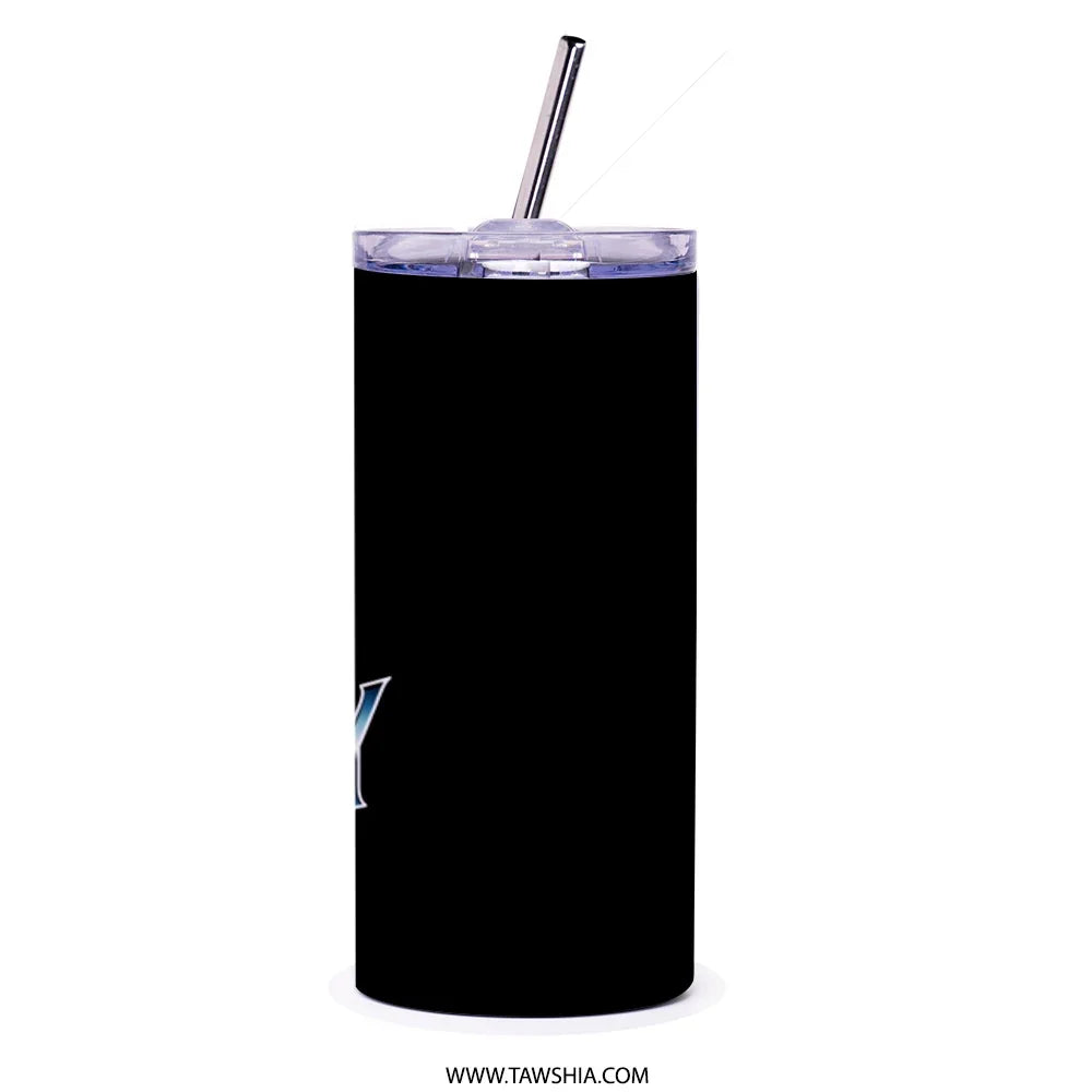 Sleek Black Drink Tumbler with Straw Stylish product