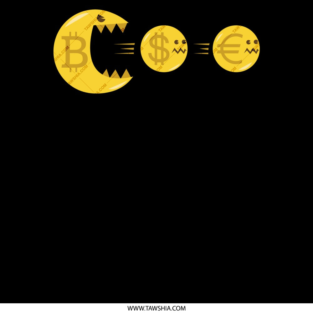 Bitcoin Eating Dollar Euro Funny Design product