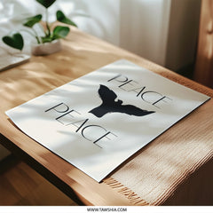 Peace Bird Photographic Print, Minimalist Wall Art, Hope Poster, Symbol of Peace, Abstract Bird Art, Inspirational Decor, Modern Art Print - Tawshia