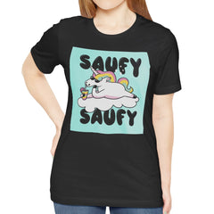 Saucy Saucy Unicorn with Drink Graphic Tee product