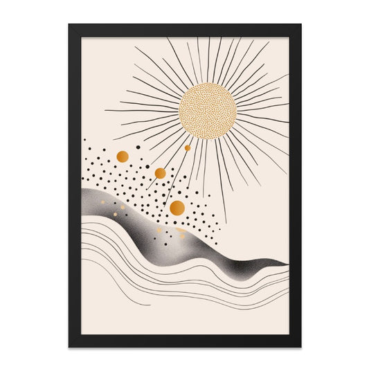 Abstract Sun Wall Art, Celestial Print, Minimalist Wall Decor, Geometric Art Print, Modern Home Decor, Contemporary Wall Art - Tawshia