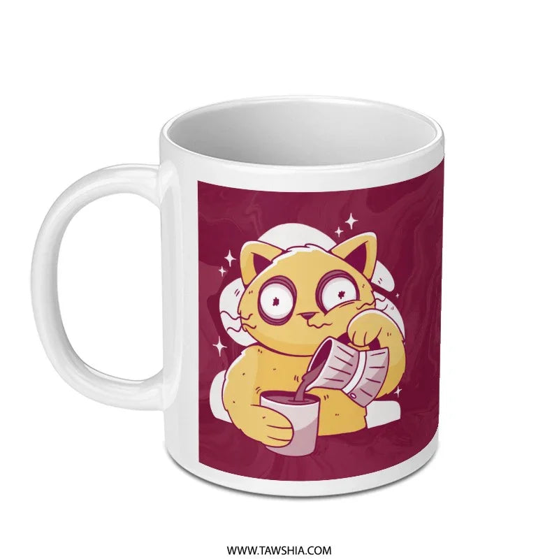 Adorable Cat Pouring Drink Printed Mug product type