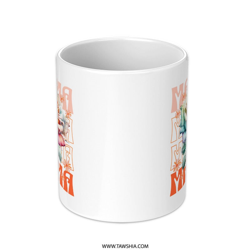 Gift Mom Floral Design White Coffee Mug product
