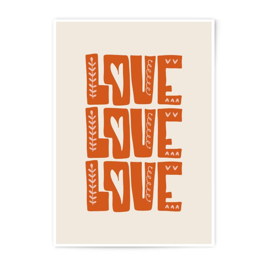 Love Photographic Print, Boho Wall Art, Heart Wall Decor, Trendy Room Decor, Cute Dorm Decor, Gift For Her, Warm Tones, Typography Art - Tawshia