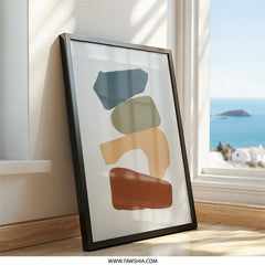 Abstract Stones Wall Art, Minimalist Home Decor, Contemporary Art Print, Modern Wall Decor, Unique Wall Hanging - Tawshia
