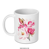 Floral Mug, Magnolia Mug, Flower Coffee Cup, Botanical Mug, Unique Mug, Gift Idea, Decorative Mug, Tea Mug, Stylish Mug, Trending Mug - Tawshia