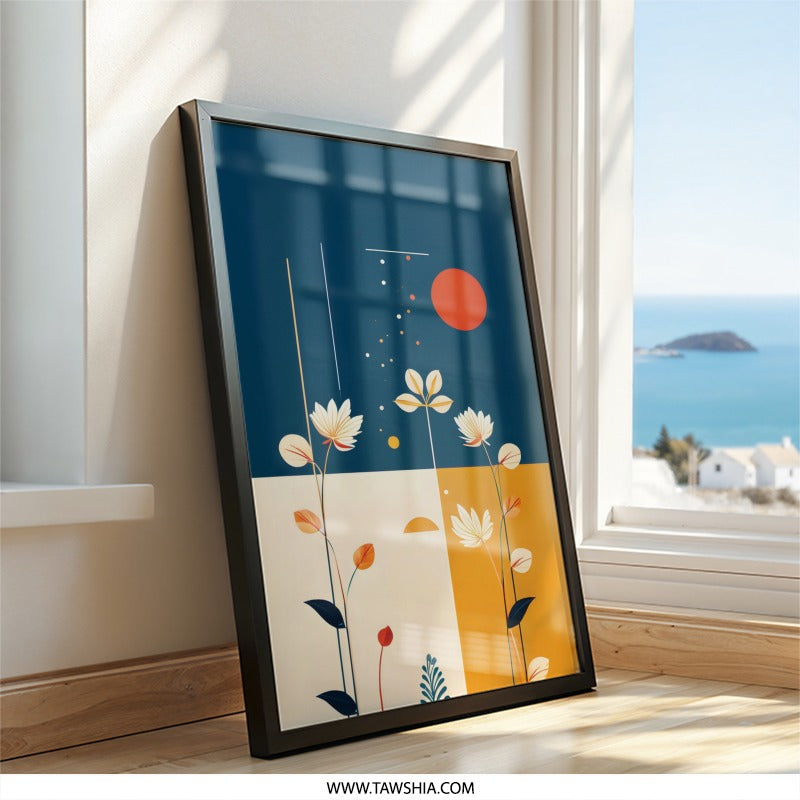 Floral Wall Art, Abstract Flowers Print, Modern Art Print, Botanical Wall Decor, Contemporary Artwork, Home Decor Art, Flower Art - Tawshia