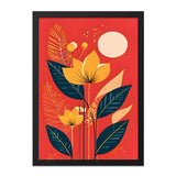 Floral Wall Art Print, Botanical Illustration, Modern Flower Art, Retro Style Plant Decor, Tropical Leaf Art Print, Home Decor Wall Art - Tawshia