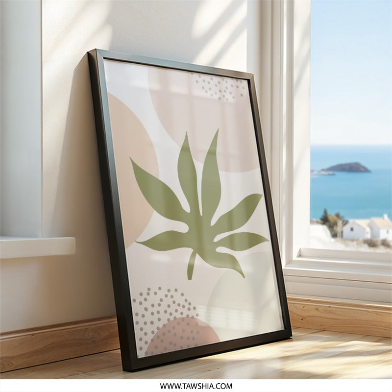 Abstract Plant Wall Art, Botanical Print, Modern Art Print, Minimalist Decor, Nature Wall Decor, Trendy Wall Art, Stylish Home Decor - Tawshia