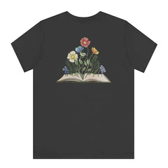 Colorful Floral Blooming Book Graphic T-Shirt product type