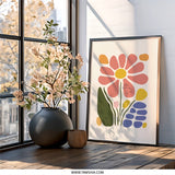 Floral Wall Art, Abstract Flower Print, Modern Art Poster, Botanical Wall Decor, Contemporary Art Print, Home Decor, Unique Wall Decor - Tawshia