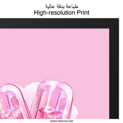 Pink Popsicle Wall Art, Sweet Treat Decor, Candy Artwork, Food Illustration, Girly Room Decor, Ice Cream Print, Kitchen Art, Dessert - Tawshia