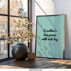 Mothers Love Wall Art, Inspirational Quote Print, Family Gift Idea, Home Decor Art, Daily Reminder Gift, Mothers Day Present - Tawshia