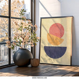 Abstract Geometric Wall Art, Modern Art Print, Circle and Shapes Poster, Contemporary Home Decor, Trendy Wall Decor - Tawshia