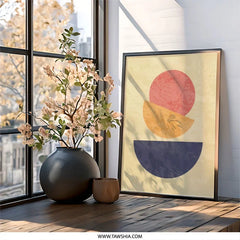 Abstract Geometric Wall Art, Modern Art Print, Circle and Shapes Poster, Contemporary Home Decor, Trendy Wall Decor - Tawshia