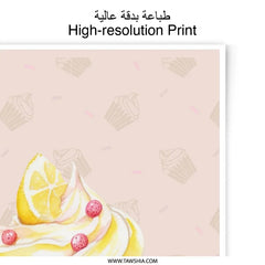 Lemon Cupcake Photographic Print, Food Art Print, Kitchen Decor, Dessert Wall Art, Cute Cupcake Photo Print, Sweet Treat Art Print - Tawshia