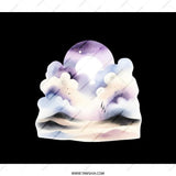 Celestial Cloudscape Backpack, Galaxy Moonscape Backpack, dreamy nightscape, Artistic Backpack, Space and Sky Design - Tawshia