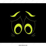 Sad Eyes BackPack, Gloomy Cartoon Eyes, Unique Design Backpack, Trendy School Bag, Statement Backpack, Eye Catching Black Backpack - Tawshia