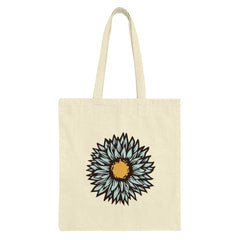 Blue Sunflower Tote Bag, Floral Print Tote, Nature Inspired Bag, Everyday Tote Bag, Gift for Her, Stylish Tote Bag, Unique Design - Tawshia