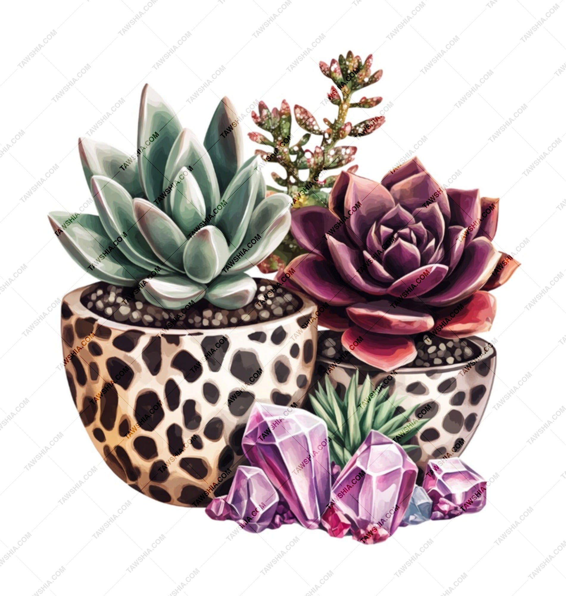 Succulent Coffee Mug, Crystal Mug, Plant Lover Gift, Unique Mug for Plant Lovers, Decorative Mug, Aesthetic Mug, Giraffe Print Mug - Tawshia
