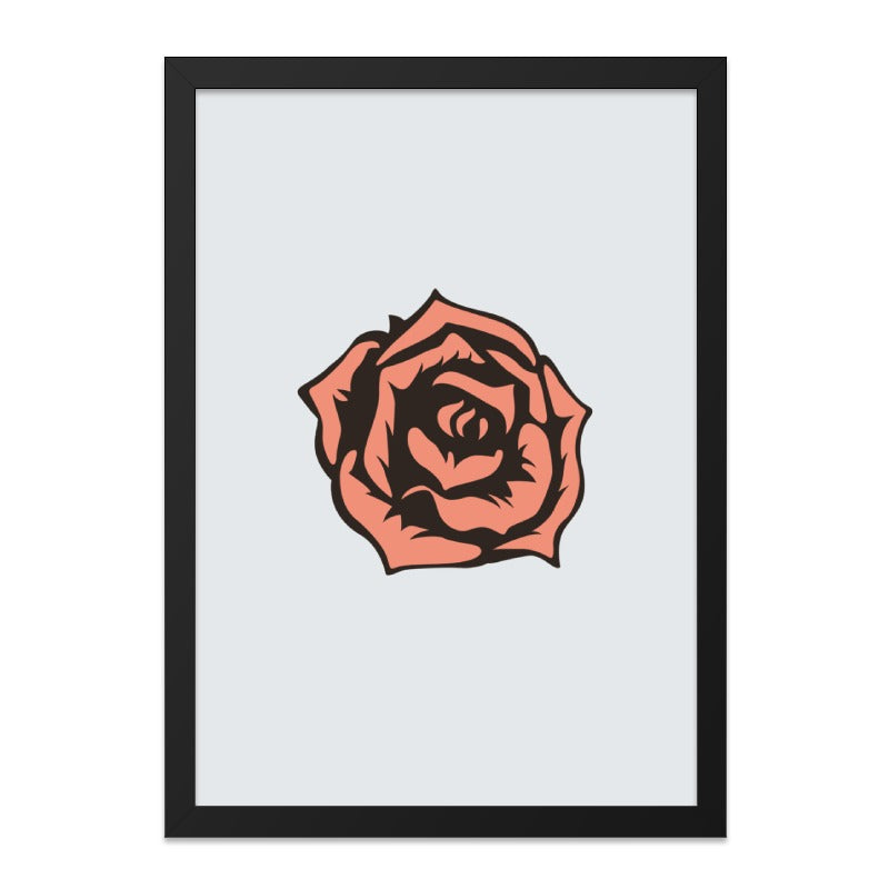 Rose Wall Art Print, Floral Wall Decor, Minimalist Flower Art, Botanical Illustration, Contemporary Home Decor - Tawshia