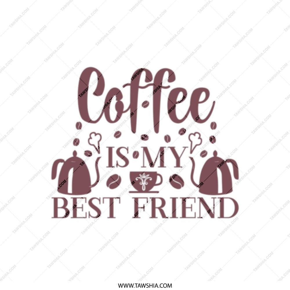 Coffee Is My Best Friend Tote Bag, Unique Gift for Coffee Lover, Everyday Tote Bag, Shopping Bag, Book Bag, Reusable Grocery Bag - Tawshia