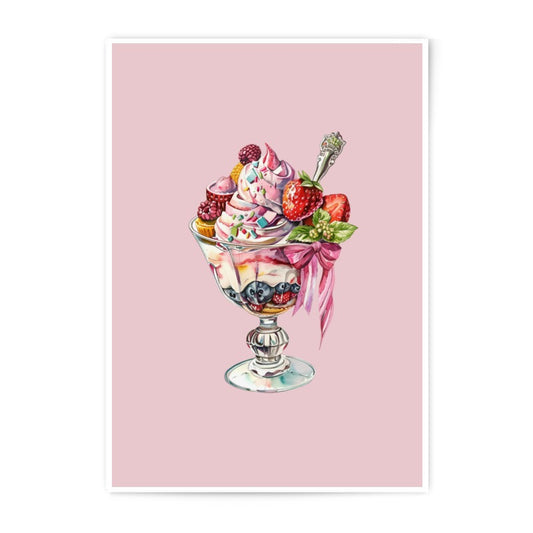 Dessert Photographic Prints, Watercolor Food Art, Sweet Treats Print, Sundae Illustration, Kitchen Decor, Confectionery Wall Art - Tawshia