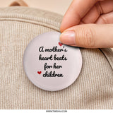 Mother's Heart Pinback Button, Mom Love Button Badge, Mother's Day Gift, Gift For Mom, Heartbeat Button, Children Love Pin - Tawshia
