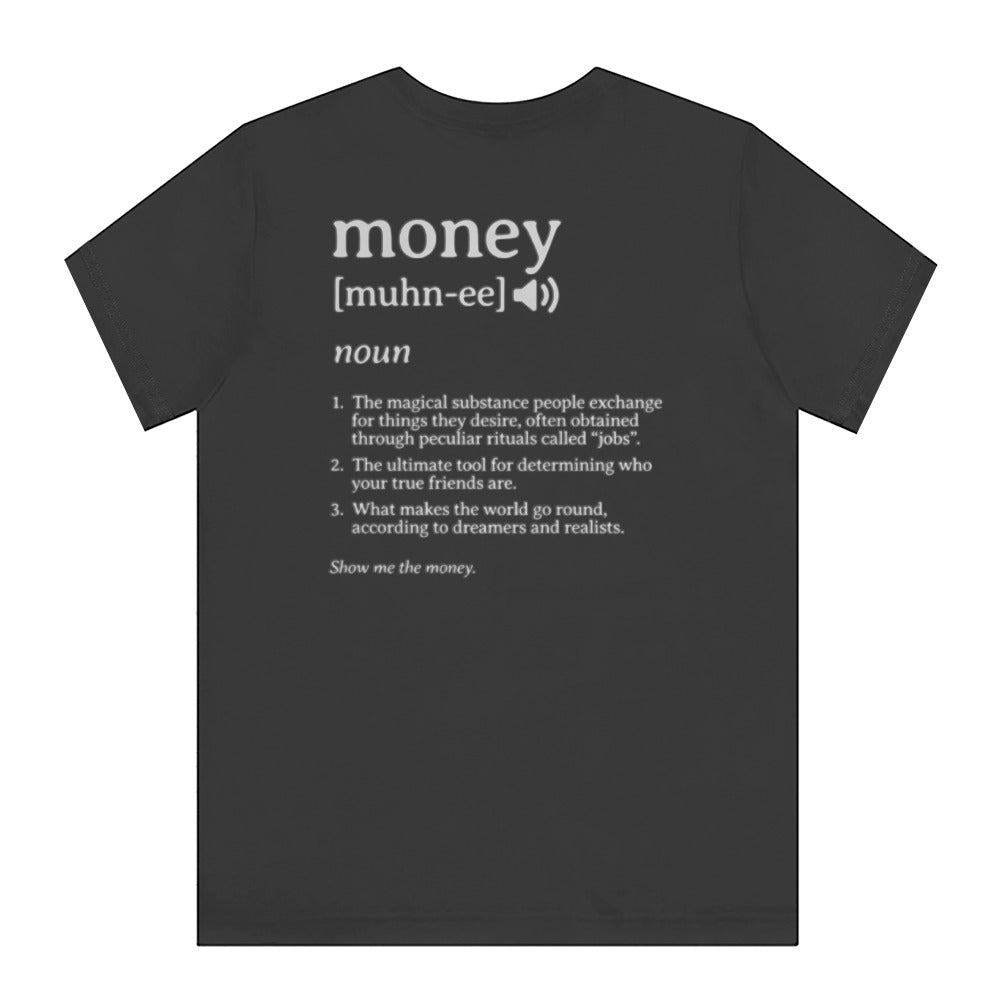 Money Definition Graphic Design Casual Black T-shirt product