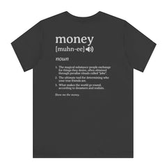 Money Definition Graphic Design Casual Black T-shirt product