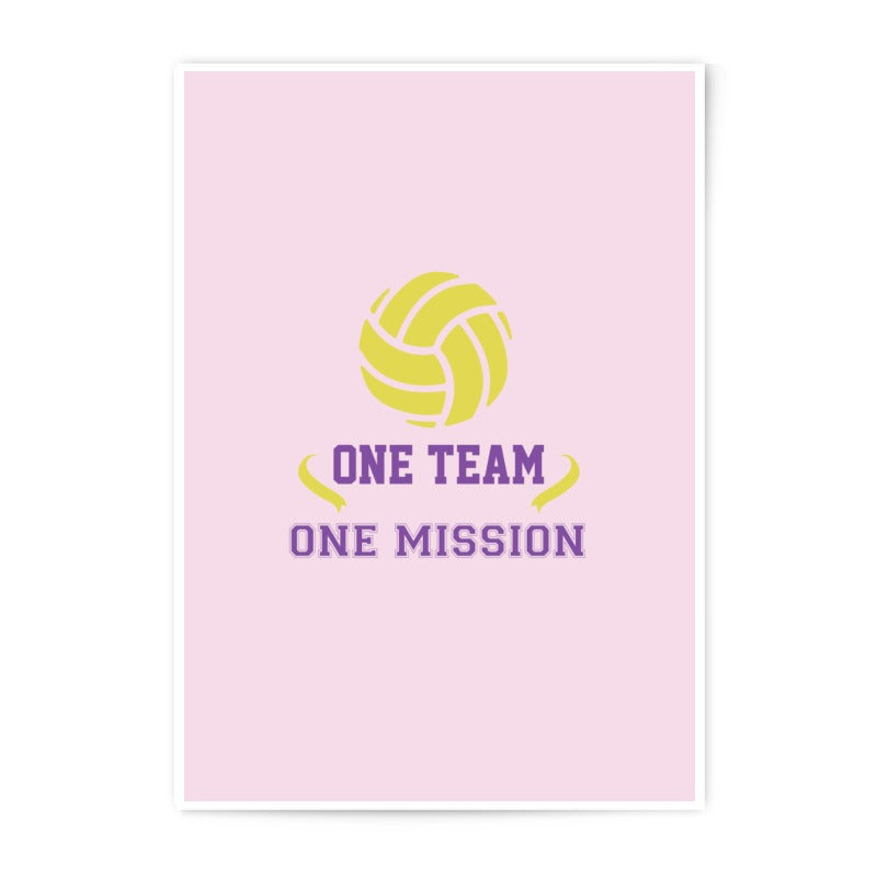 Volleyball Photographic Prints, Team Spirit, Motivational, Sport Decor, Gift for Athlete, One Team One Mission, Wall Art - Tawshia