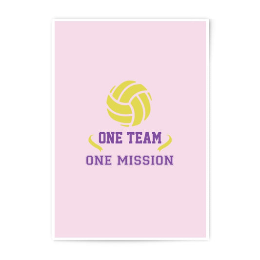 Volleyball Photographic Prints, Team Spirit, Motivational, Sport Decor, Gift for Athlete, One Team One Mission, Wall Art - Tawshia