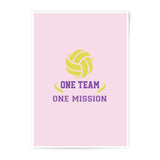 Volleyball Photographic Prints, Team Spirit, Motivational, Sport Decor, Gift for Athlete, One Team One Mission, Wall Art - Tawshia