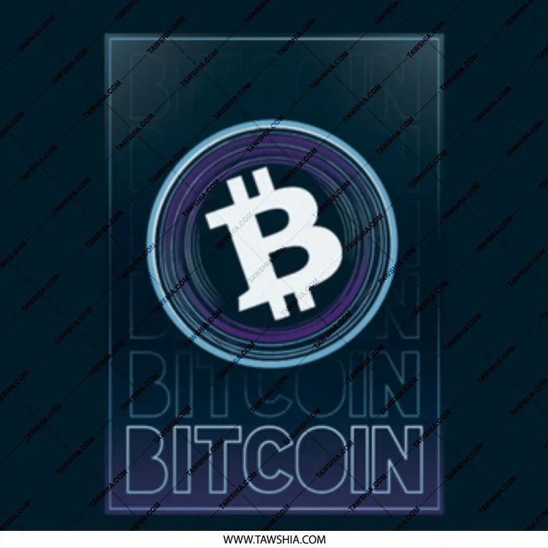 Bitcoin Logo with Blue Background product