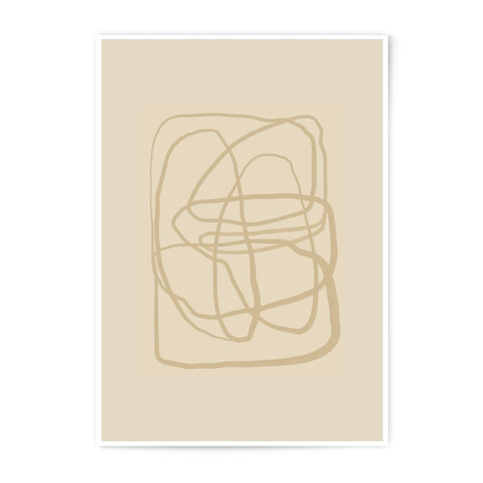 Abstract Line Art, Beige Photographic Print, Minimalist Wall Decor, Neutral Tone Art, Modern Home Decor, Trendy Art Print - Tawshia
