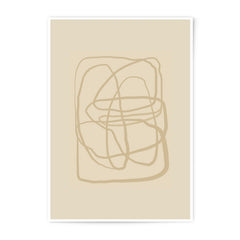 Abstract Line Art, Beige Photographic Print, Minimalist Wall Decor, Neutral Tone Art, Modern Home Decor, Trendy Art Print - Tawshia