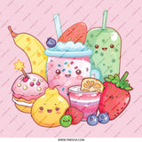 Cute Kawaii Dessert Pinback, Foodie Pin Badge, Sweet Treats Button, Bubble Tea Badge, Anime Style, Pastel Colors, Gift for Food Lovers - Tawshia