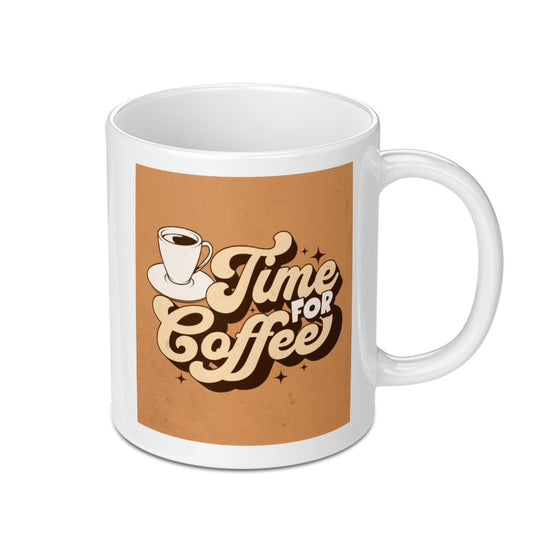 Time for Coffee Mug, Retro Coffee Cup, Coffee Lover Gift, Cafe Mug, Novelty Mug, Coffee Time Design, Retro Design Mug, Coffee Cup Design - Tawshia
