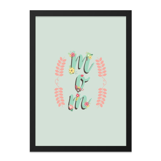Mom Wall Art Print, Floral Mom Decor, Mothers Day Gift Idea, Cute Mom Art, Modern Home Decor, Pastel Colors, Family Wall Decor - Tawshia