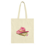 Pink Hat Book Tote Bag, Literary Gift, Reader Bag, Cute Tote Bag, Book Lover Gift, Bookworm Bag, Unique Shoulder Bag, Aesthetic Book Tote - Tawshia
