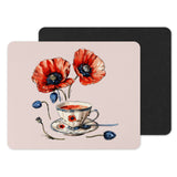 Vintage Style Poppy Tea Cup Design Mouse Pad product