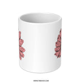 Pink Daisy Flower Mug, Floral Design Cup, Botanical Coffee Mug, Springtime Drinkware, Gift Idea for Her, Nature Lover Present - Tawshia