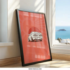 JDM Car Wall Art, Japanese Car Poster, 80s Car Print, Automotive Art, Toyota MR2 Turbo Artwork, Car Enthusiast Decor, Framed Wall Decor - Tawshia